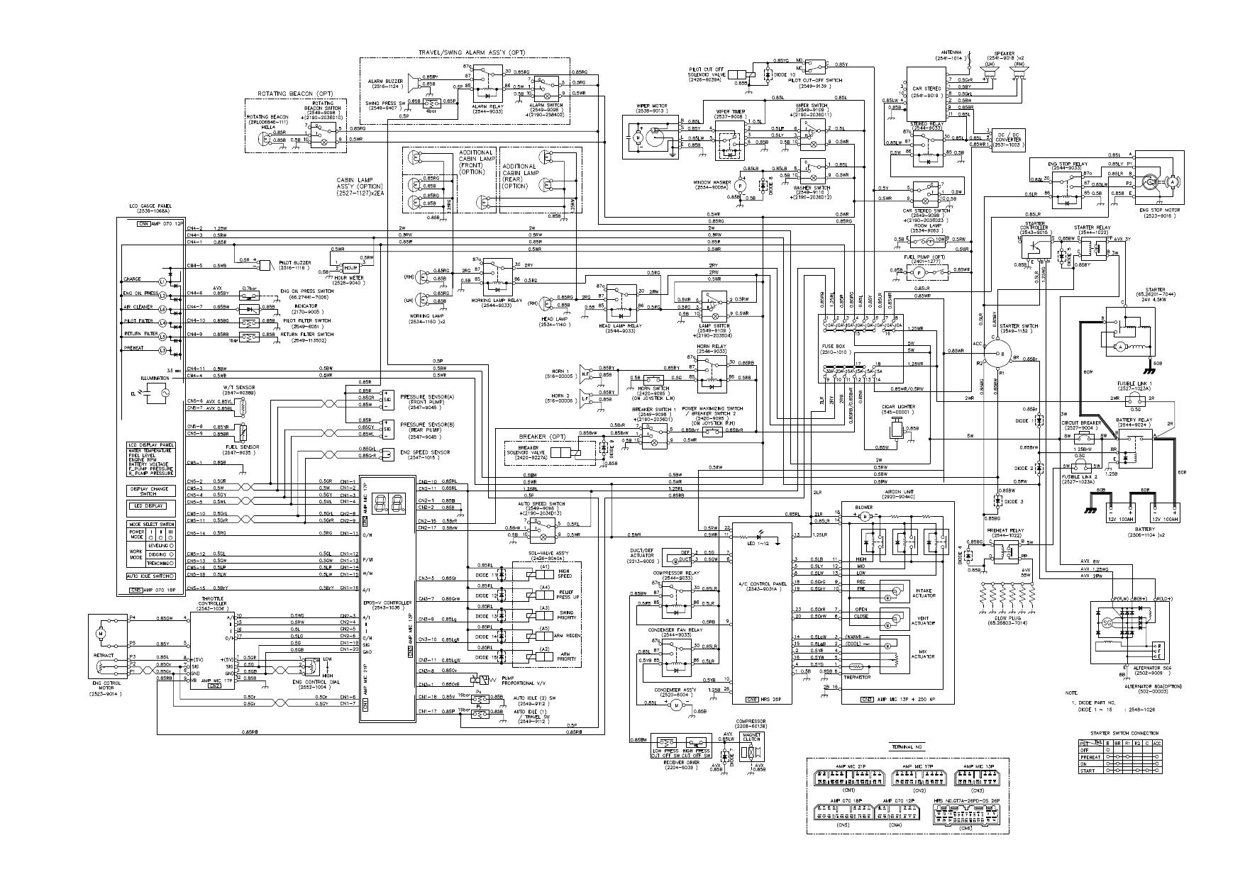 S220NV ELECTRICAL CIRCUIT DIAGRAM Schematic Daewoo Doosan